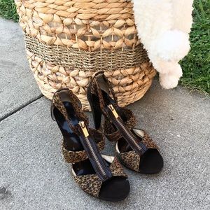 Michael Kors leopard print strap heels